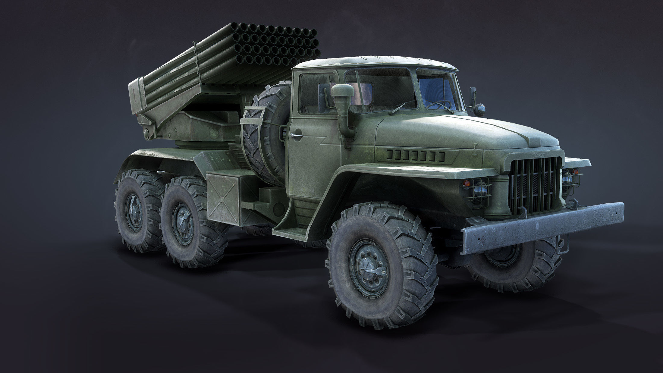 BM-21 Grad Low-poly 3D model_7