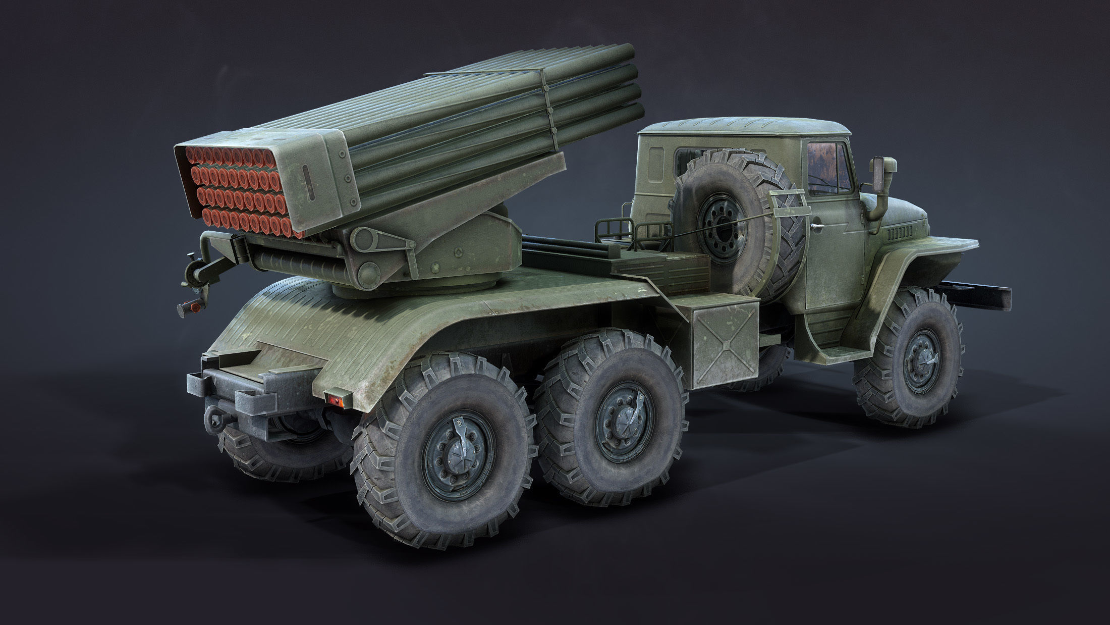 BM-21 Grad Low-poly 3D model_5