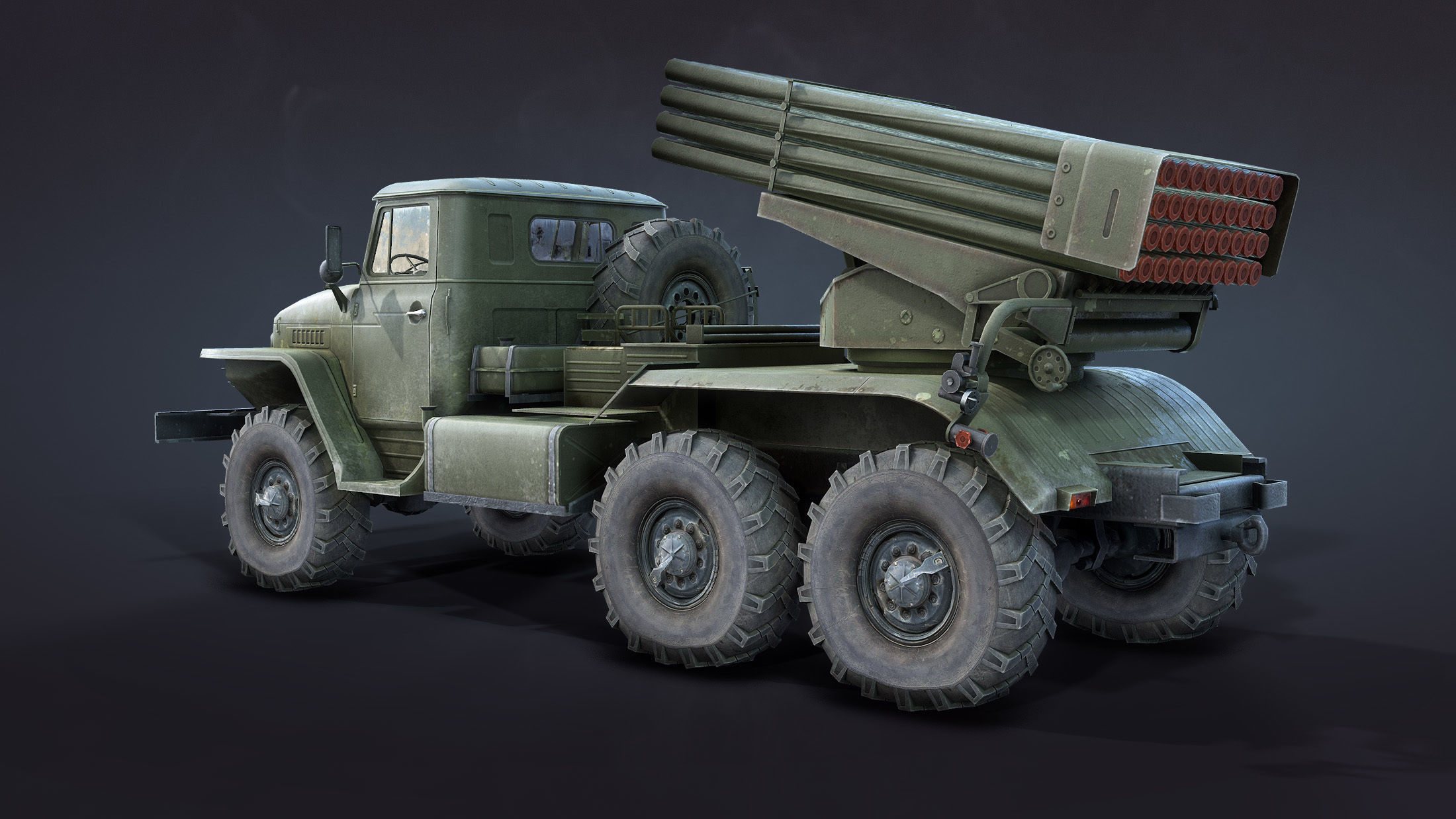 BM-21 Grad Low-poly 3D model_4