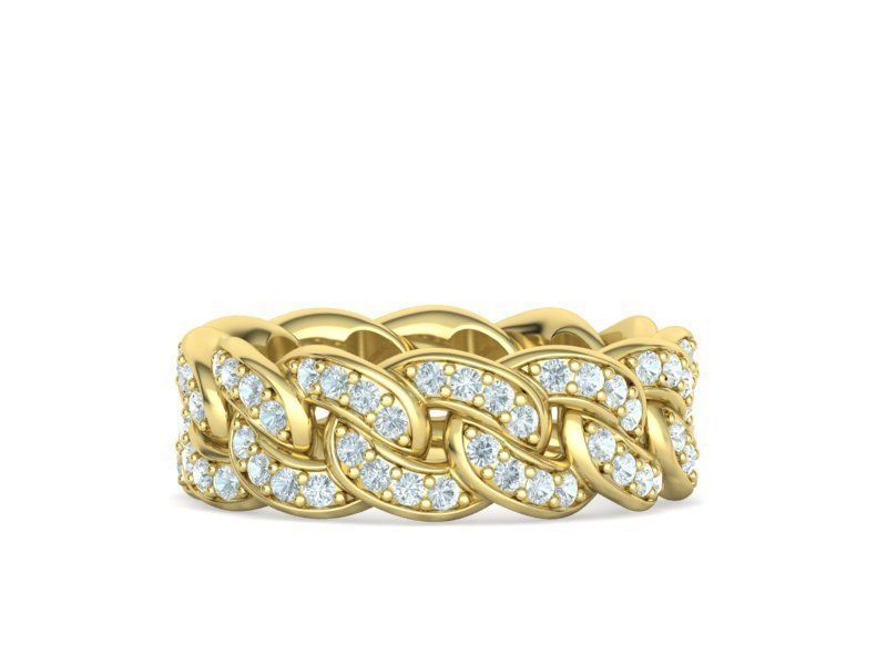 DIAMOND  Heavy Cuban Ring 9mm Wide Collection _25