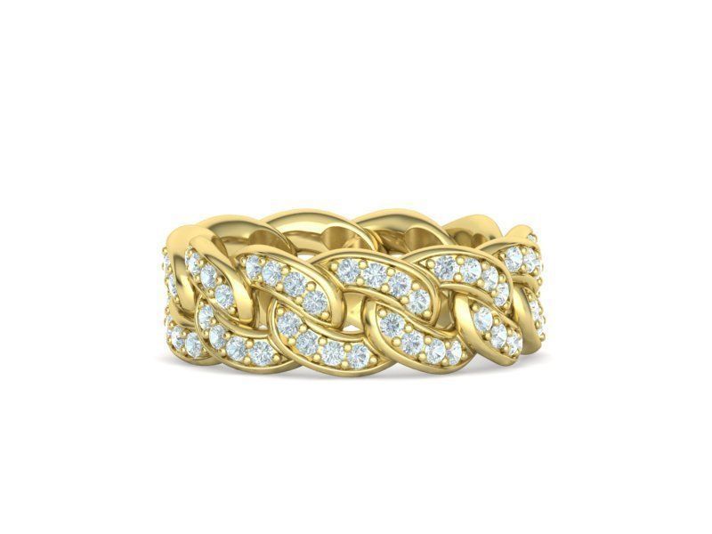 DIAMOND  Heavy Cuban Ring 9mm Wide Collection _19