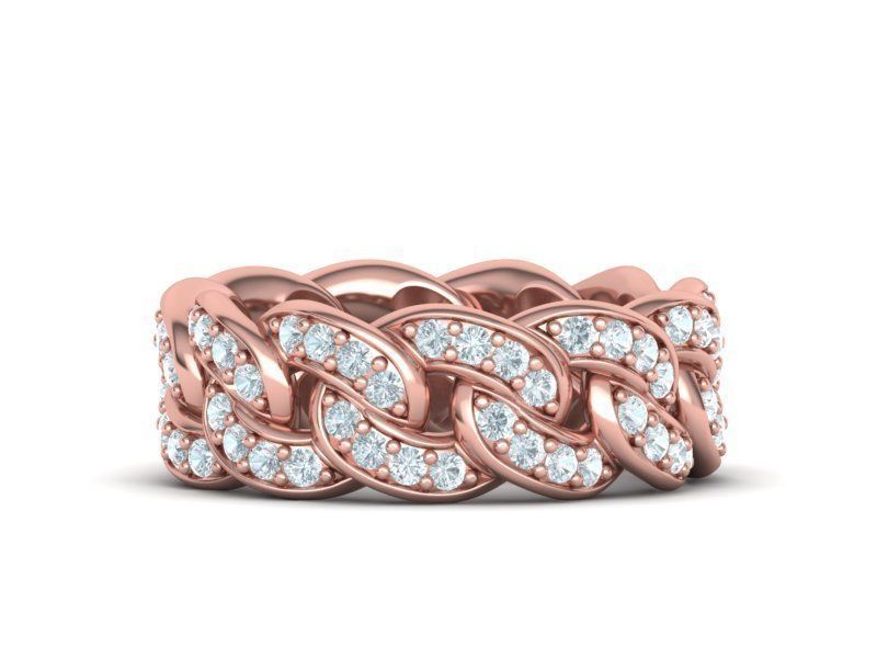 DIAMOND  Heavy Cuban Ring 9mm Wide Collection _12