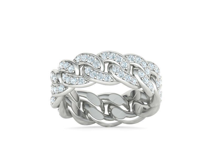 DIAMOND  Heavy Cuban Ring 9mm Wide Collection _27