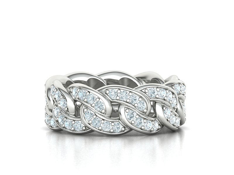 DIAMOND  Heavy Cuban Ring 9mm Wide Collection _10