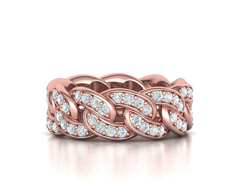 DIAMOND  Heavy Cuban Ring 9mm Wide Collection _11