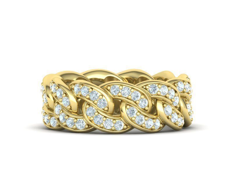 DIAMOND  Heavy Cuban Ring 9mm Wide Collection _13