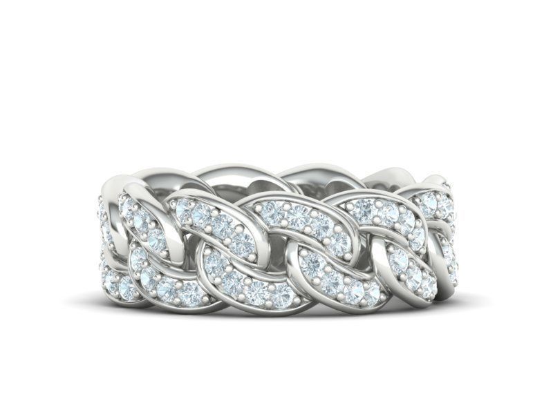 DIAMOND  Heavy Cuban Ring 9mm Wide Collection _15