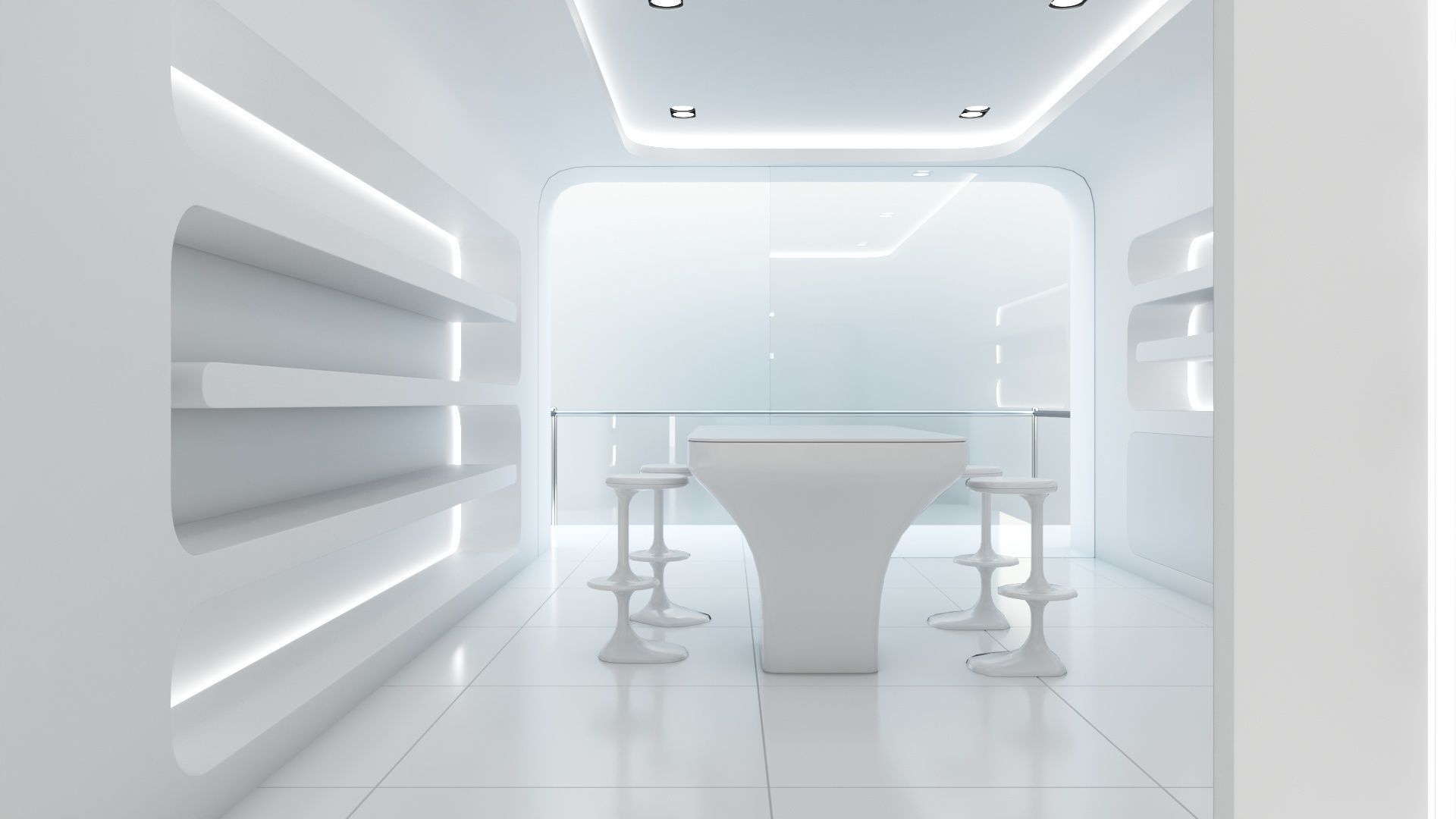 Sci-fi white interior 01 3D model_41