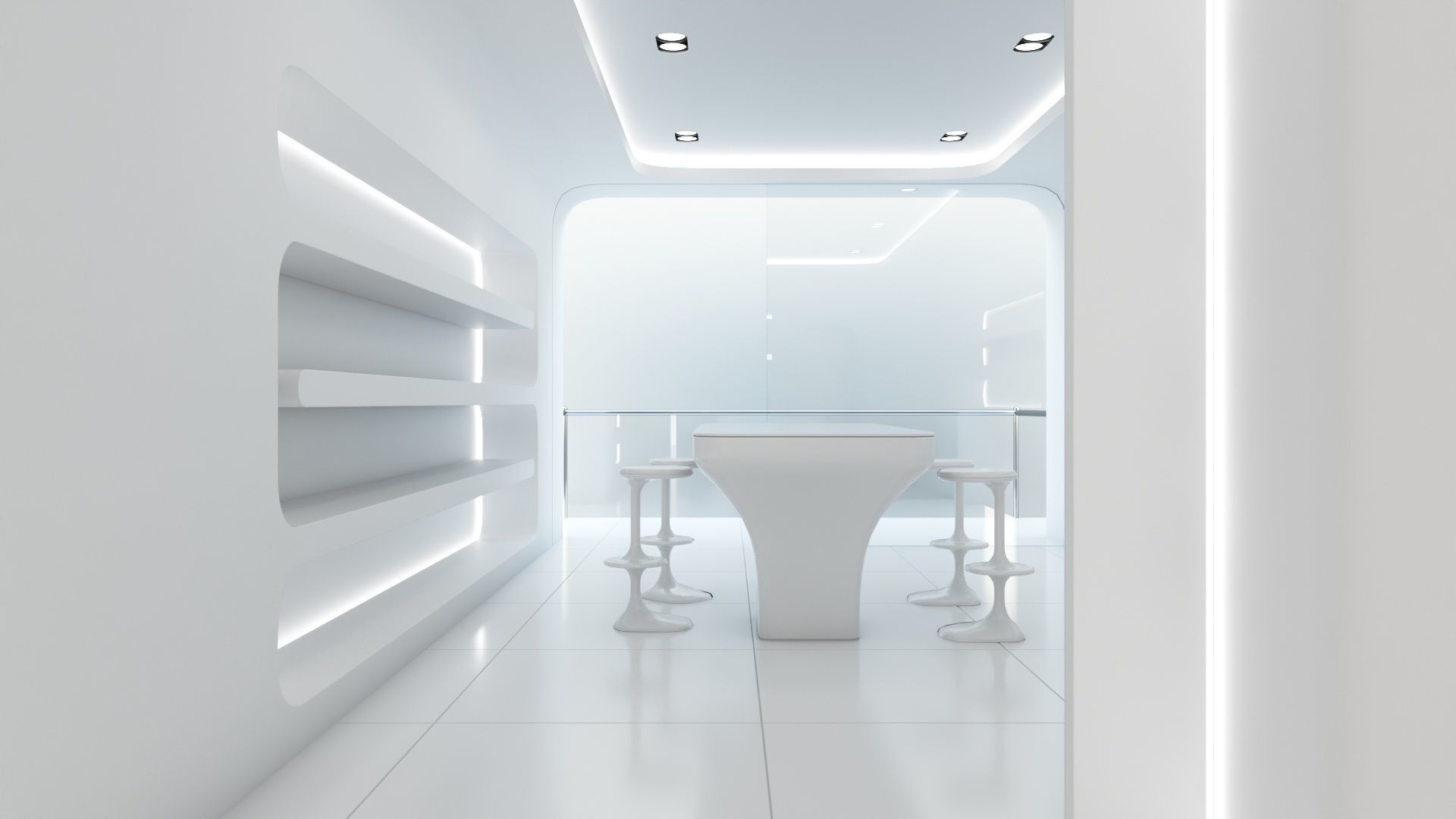 Sci-fi white interior 01 3D model_39