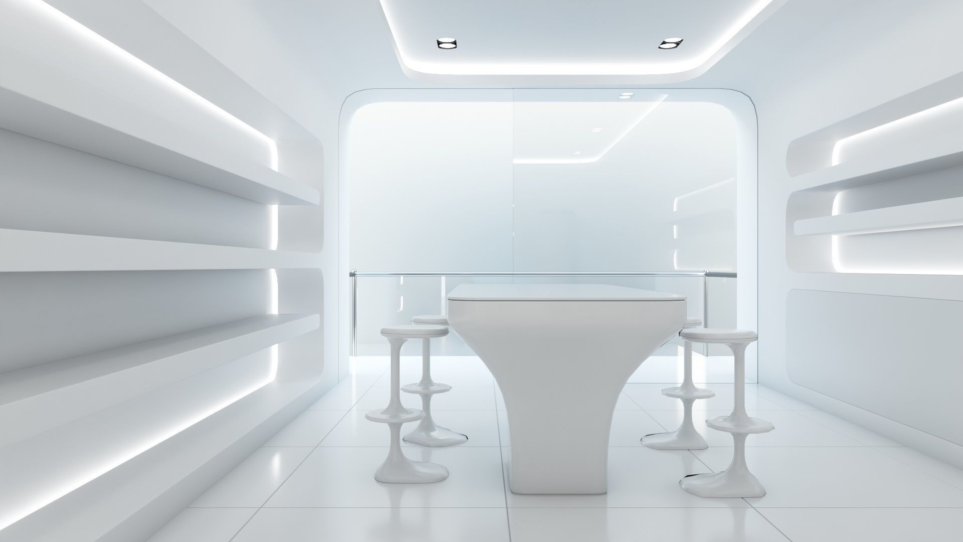 Sci-fi white interior 01 3D model_44