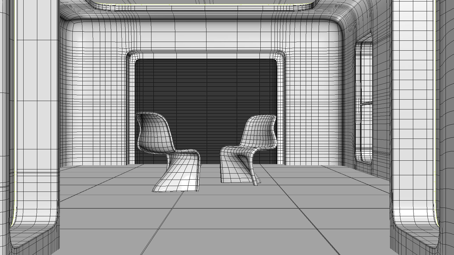 Sci-fi white interior 01 3D model_8