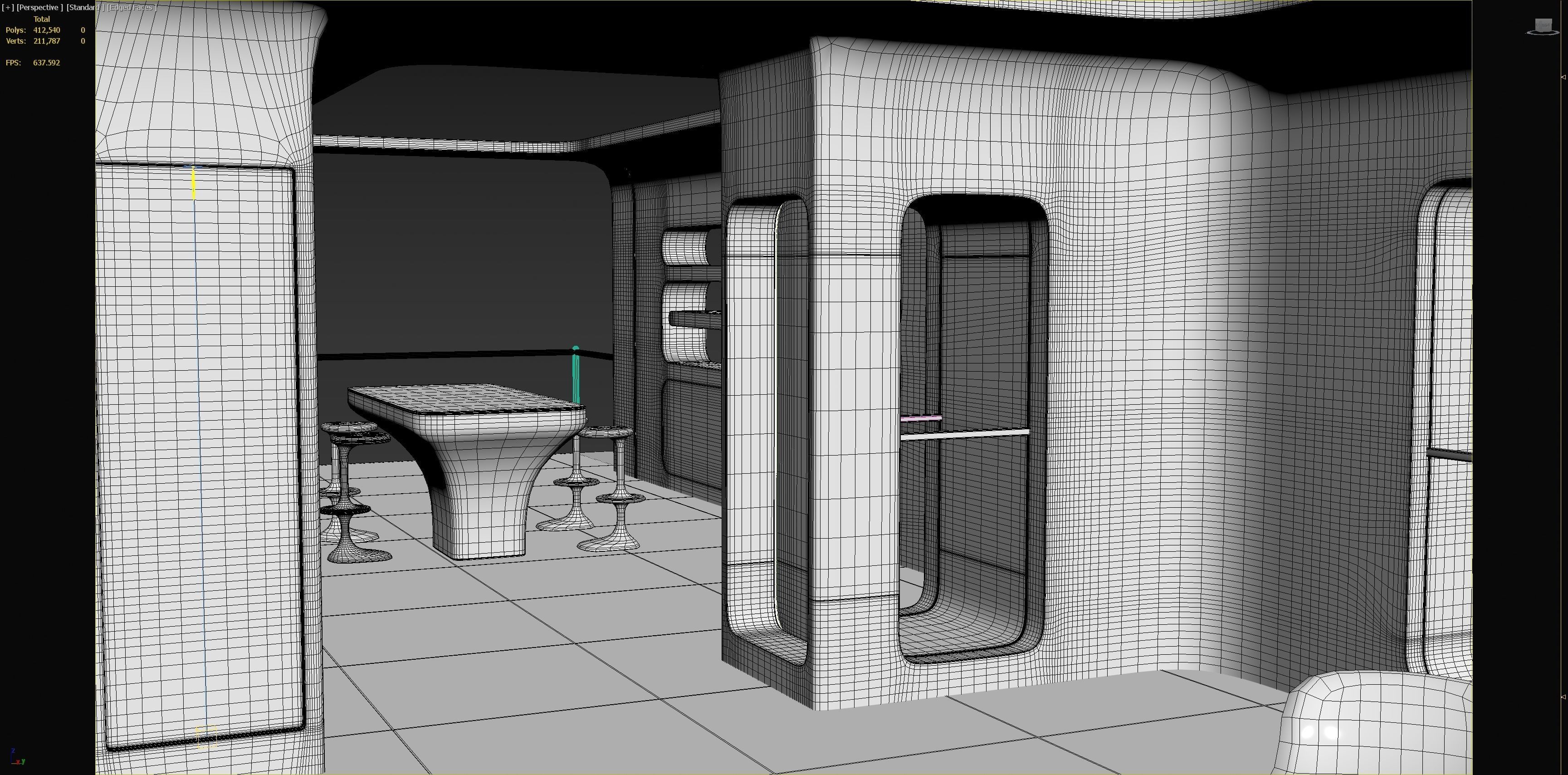 Sci-fi white interior 01 3D model_15