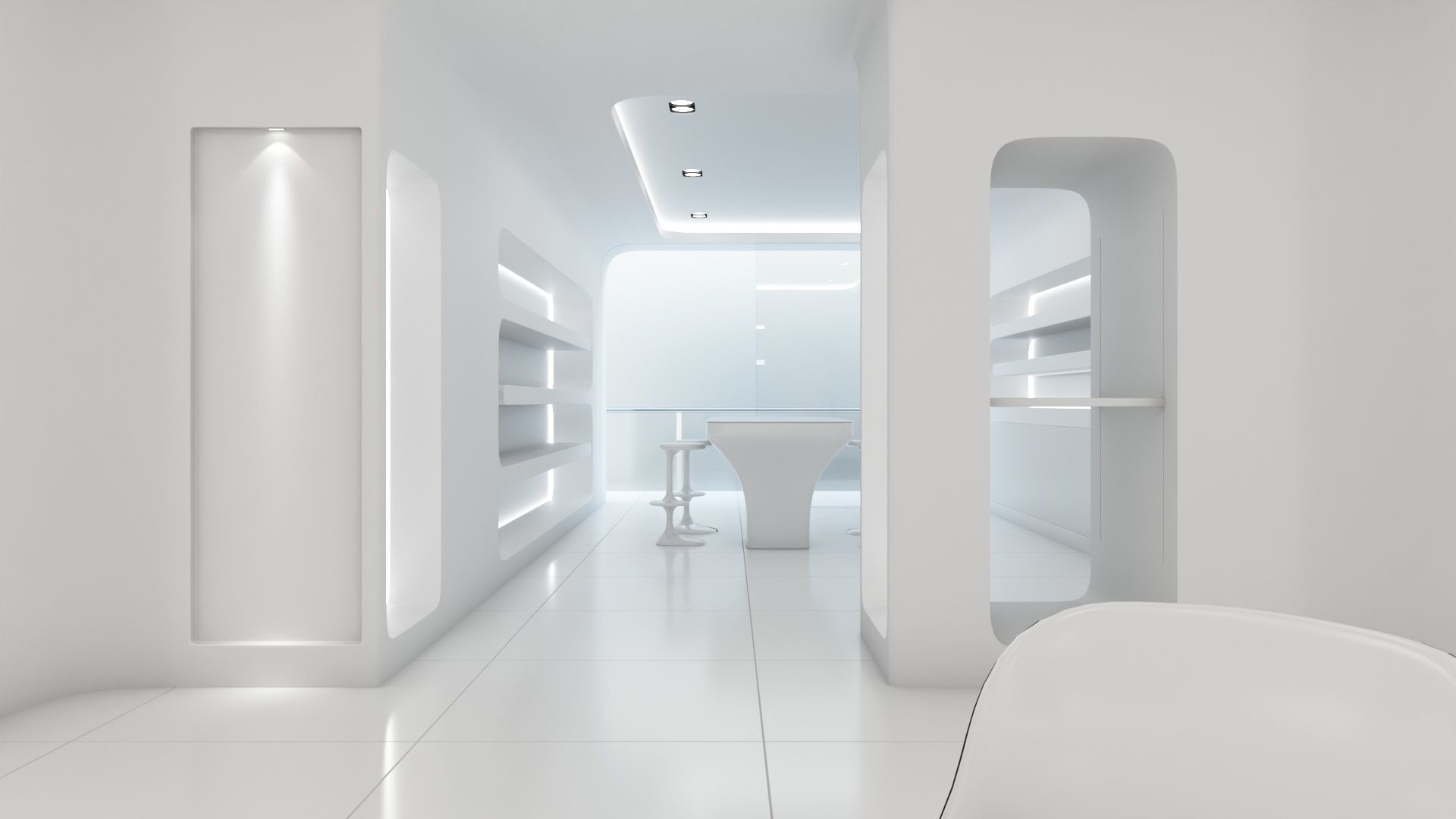 Sci-fi white interior 01 3D model_29