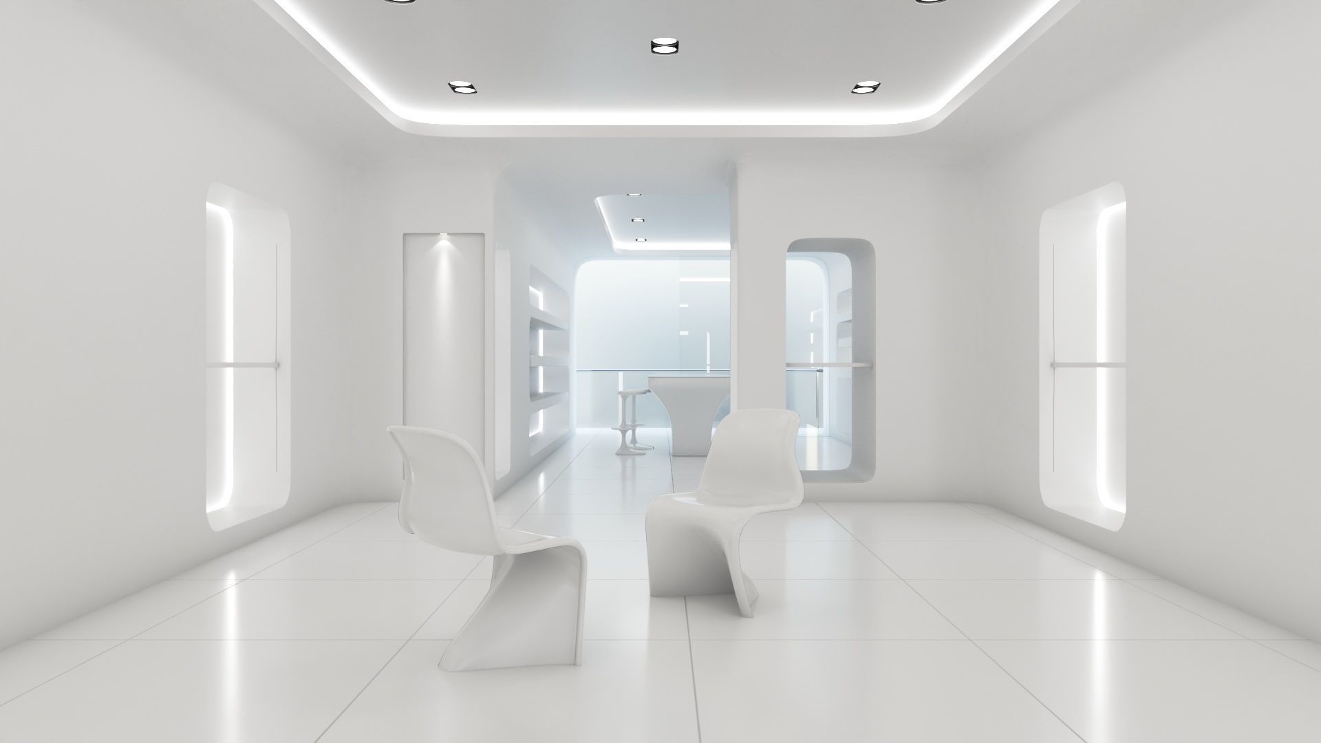 Sci-fi white interior 01 3D model_17