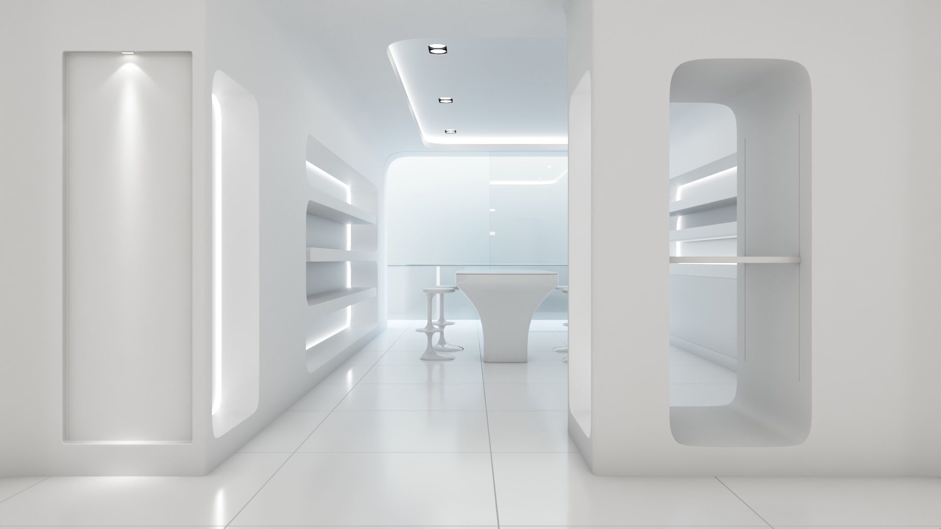 Sci-fi white interior 01 3D model_31