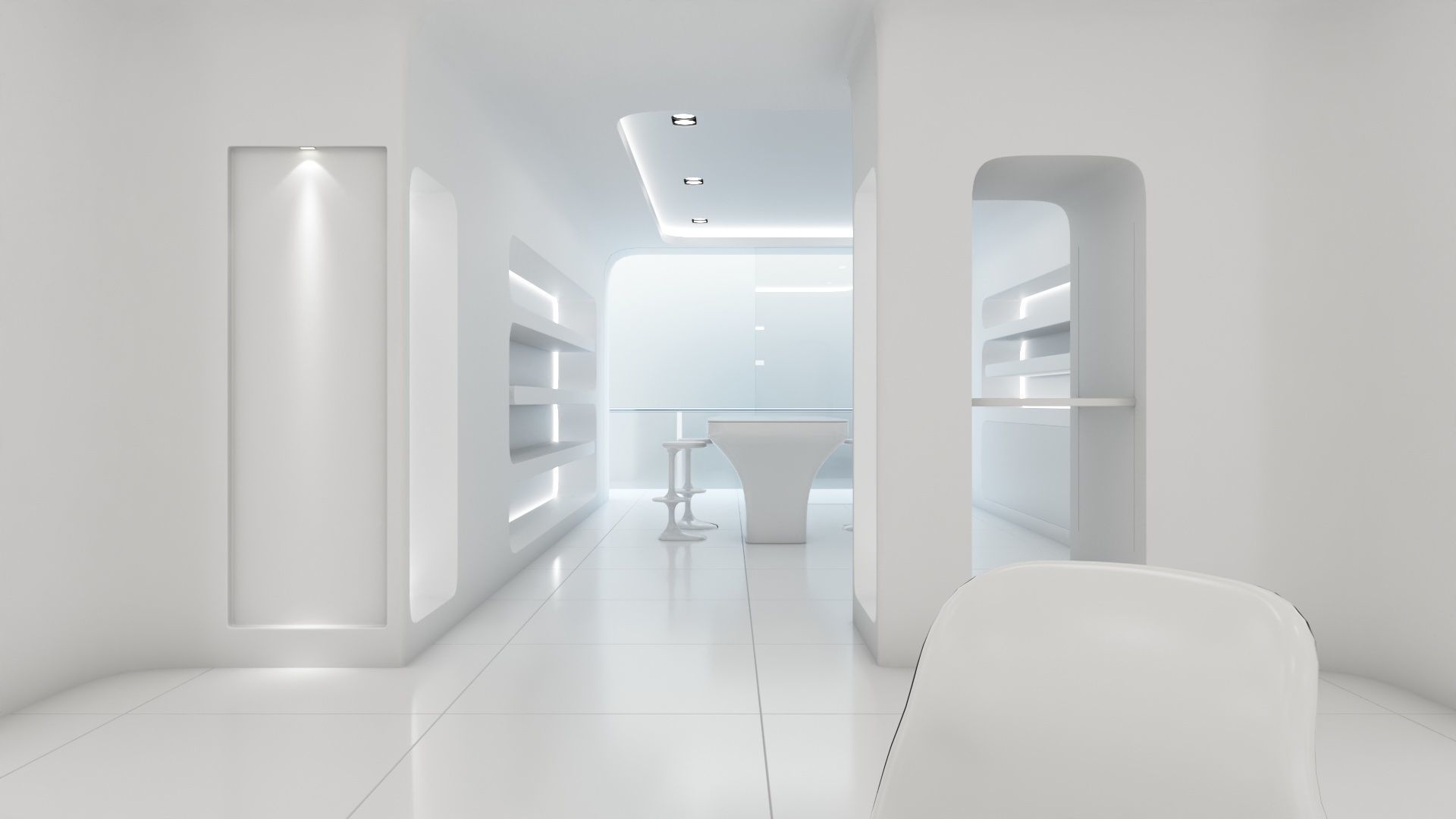 Sci-fi white interior 01 3D model_28