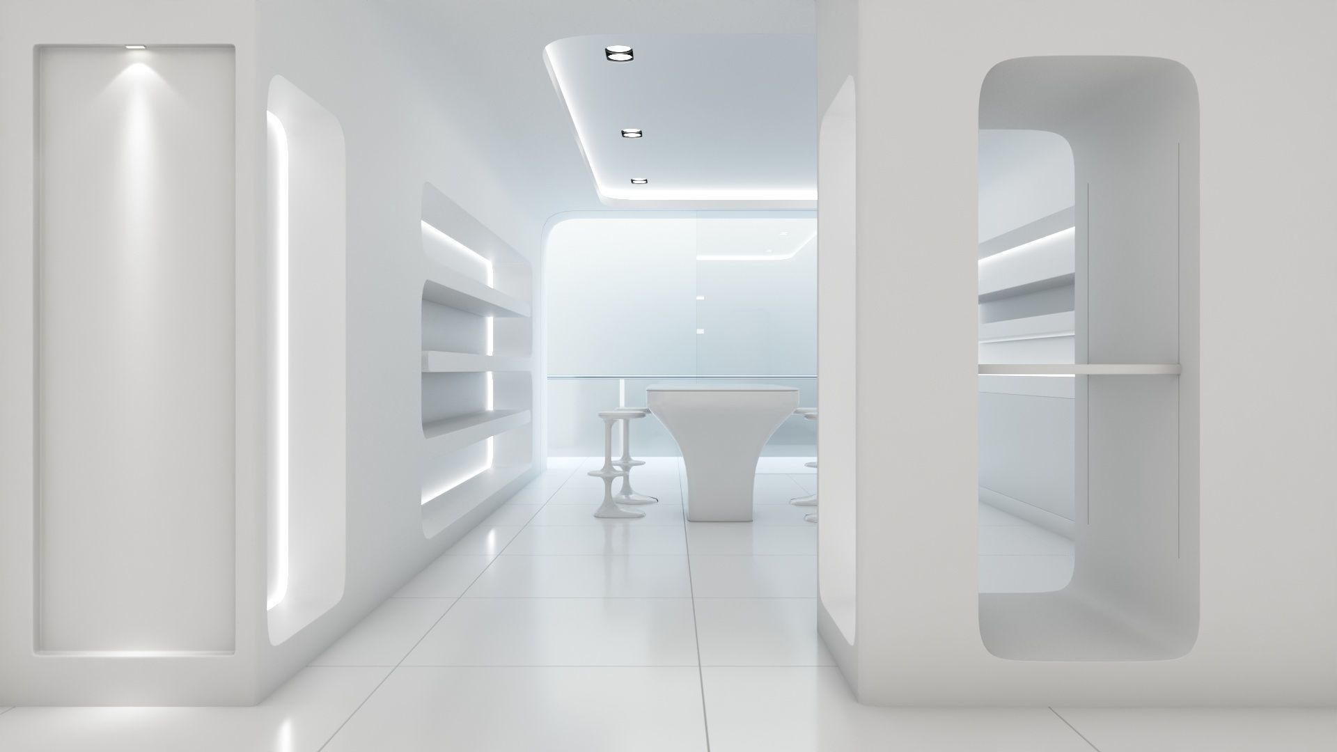Sci-fi white interior 01 3D model_32