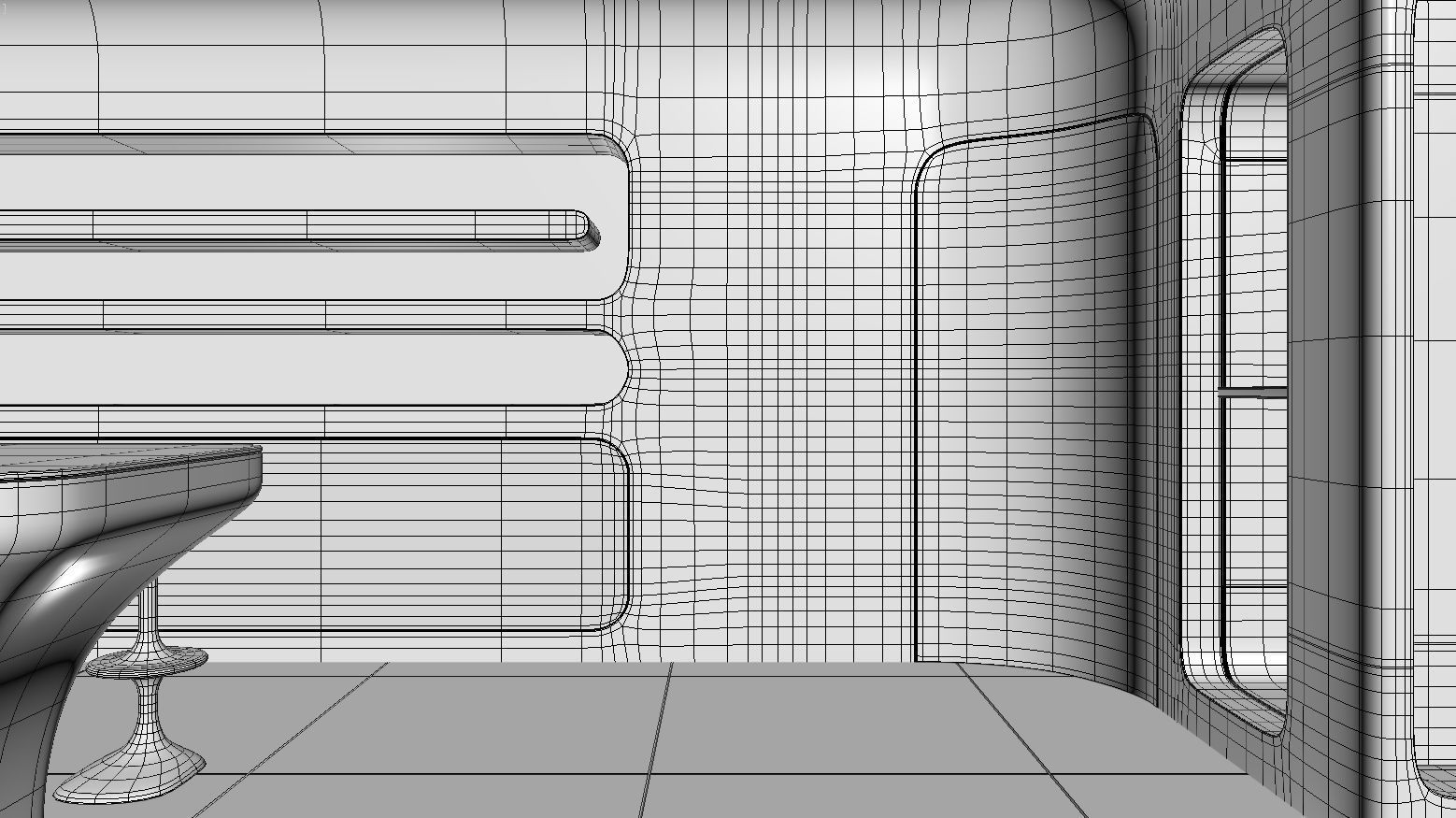 Sci-fi white interior 01 3D model_7