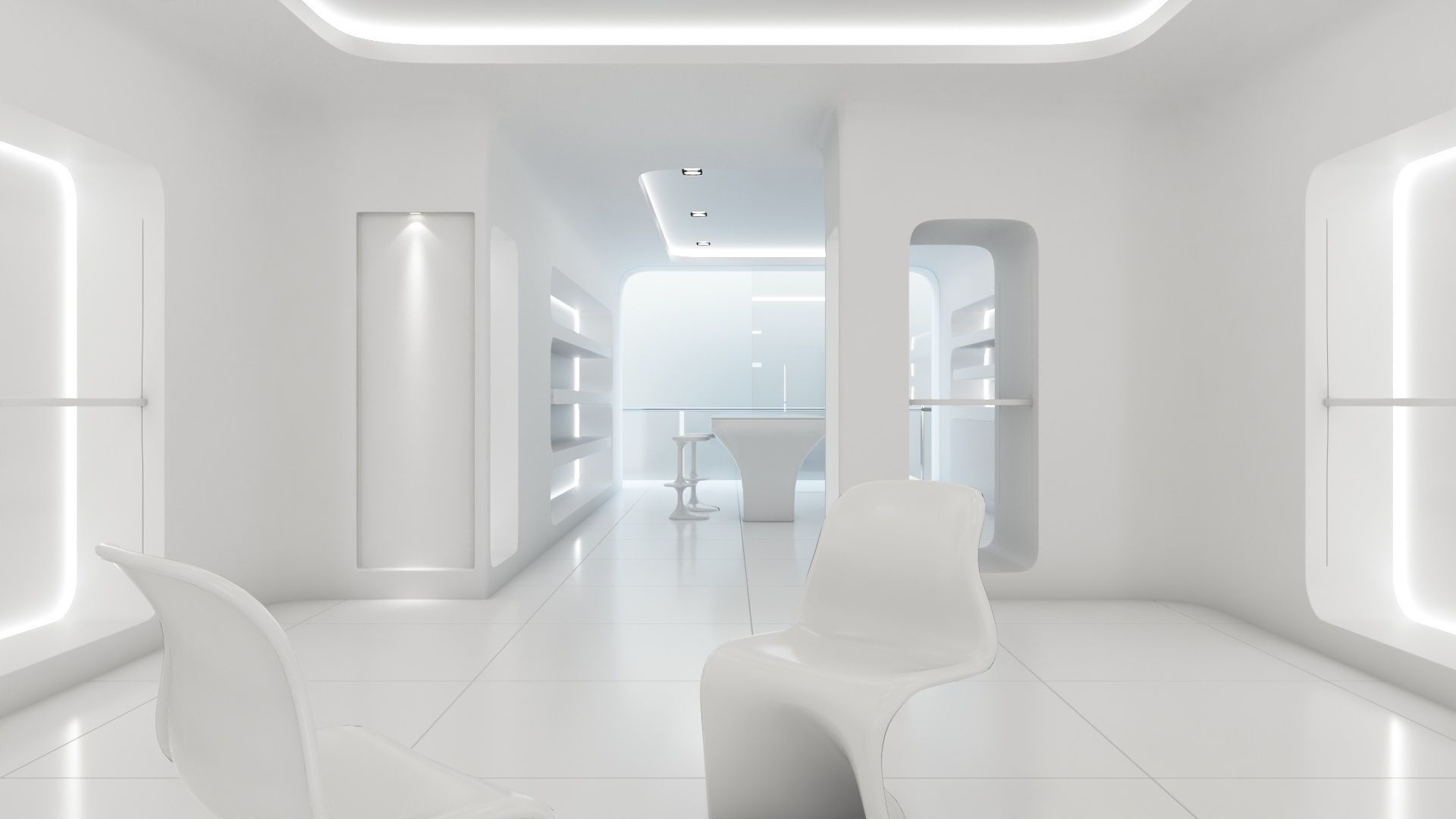 Sci-fi white interior 01 3D model_23