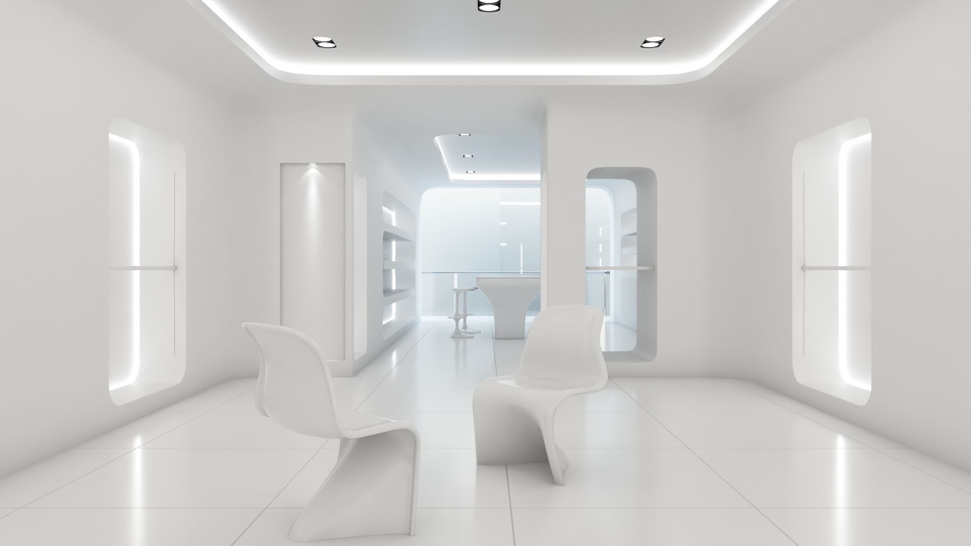 Sci-fi white interior 01 3D model_19