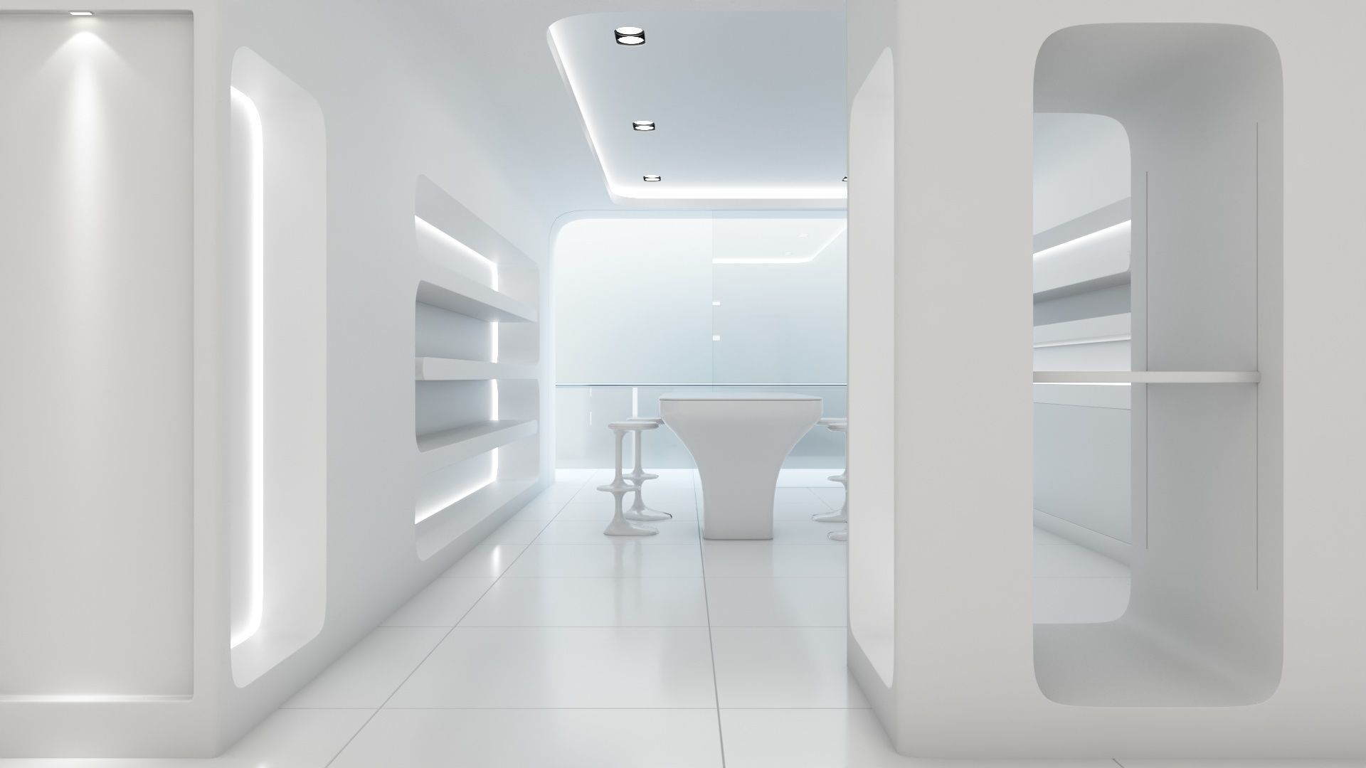 Sci-fi white interior 01 3D model_33