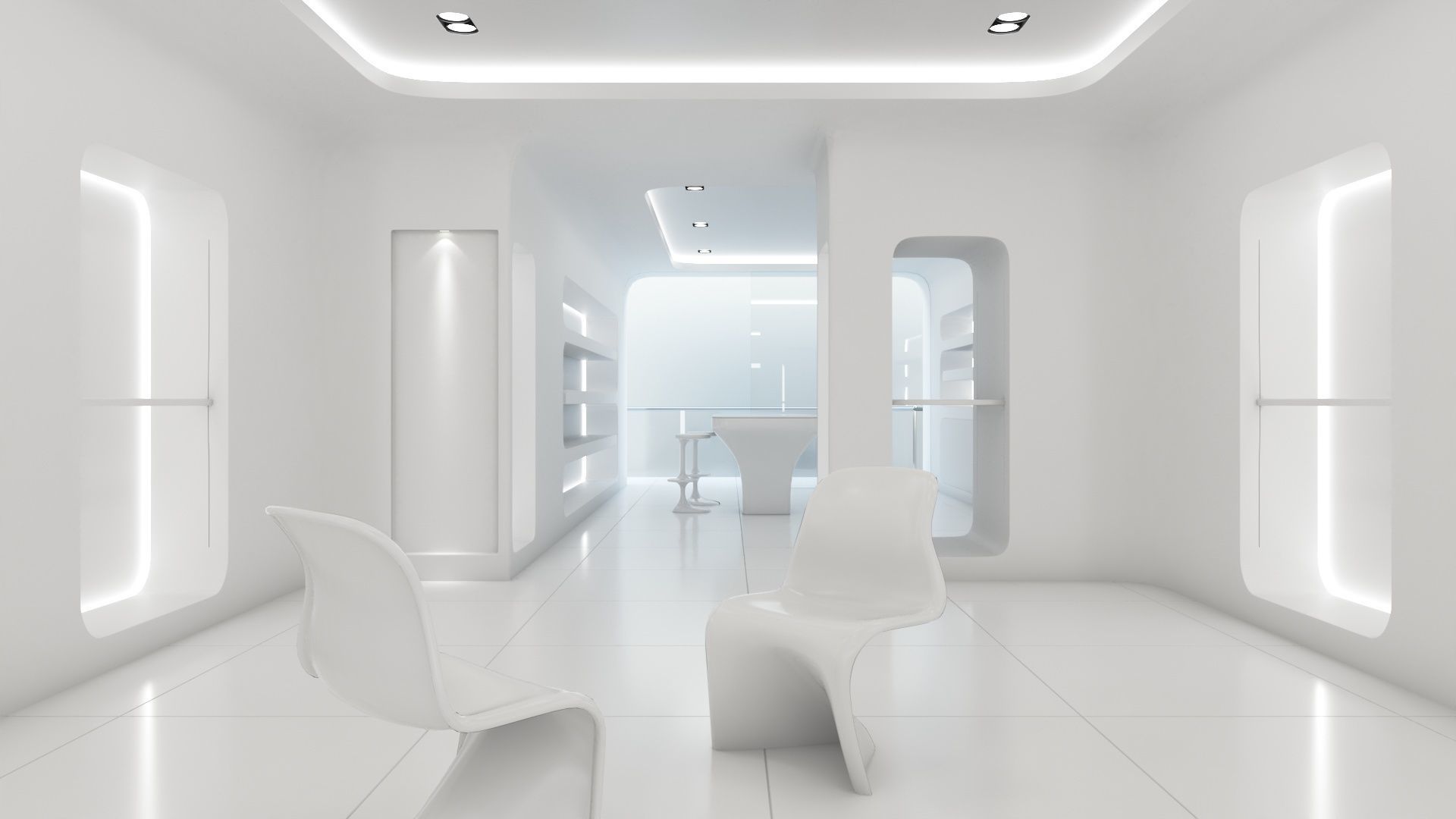 Sci-fi white interior 01 3D model_21
