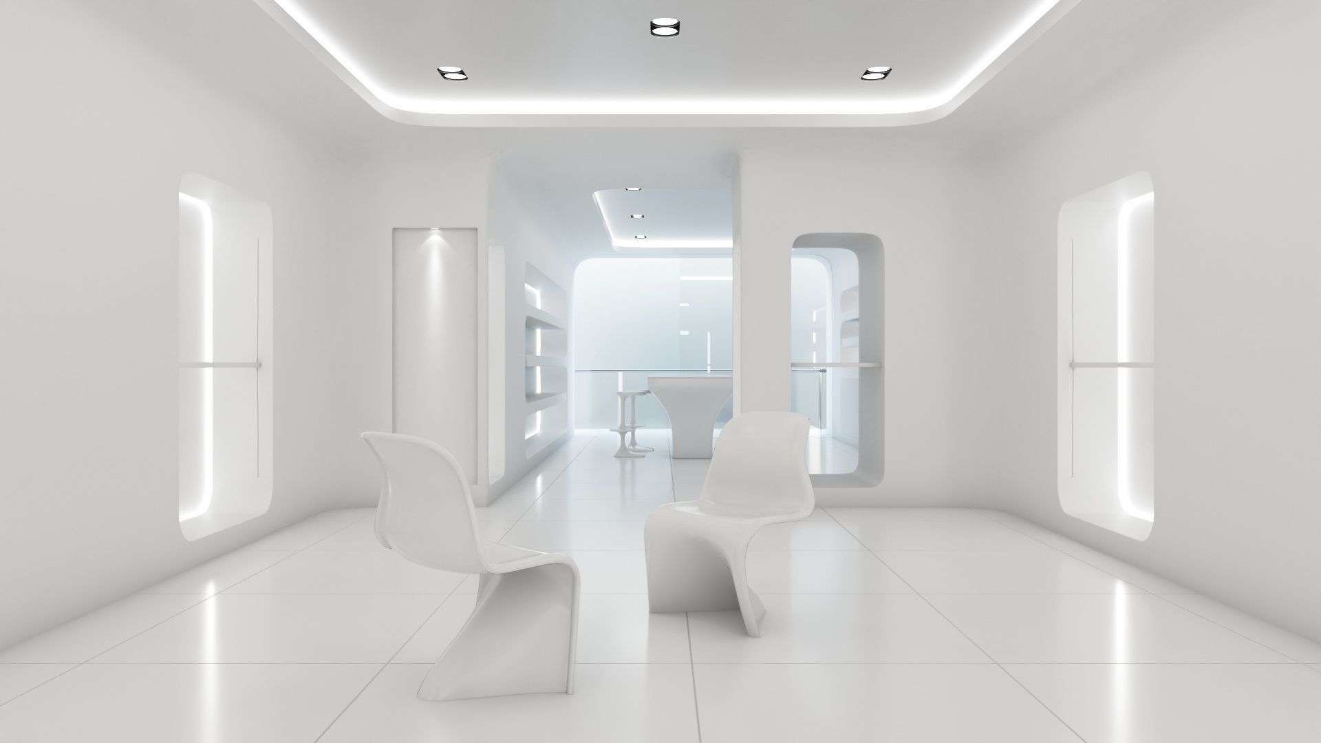 Sci-fi white interior 01 3D model_18