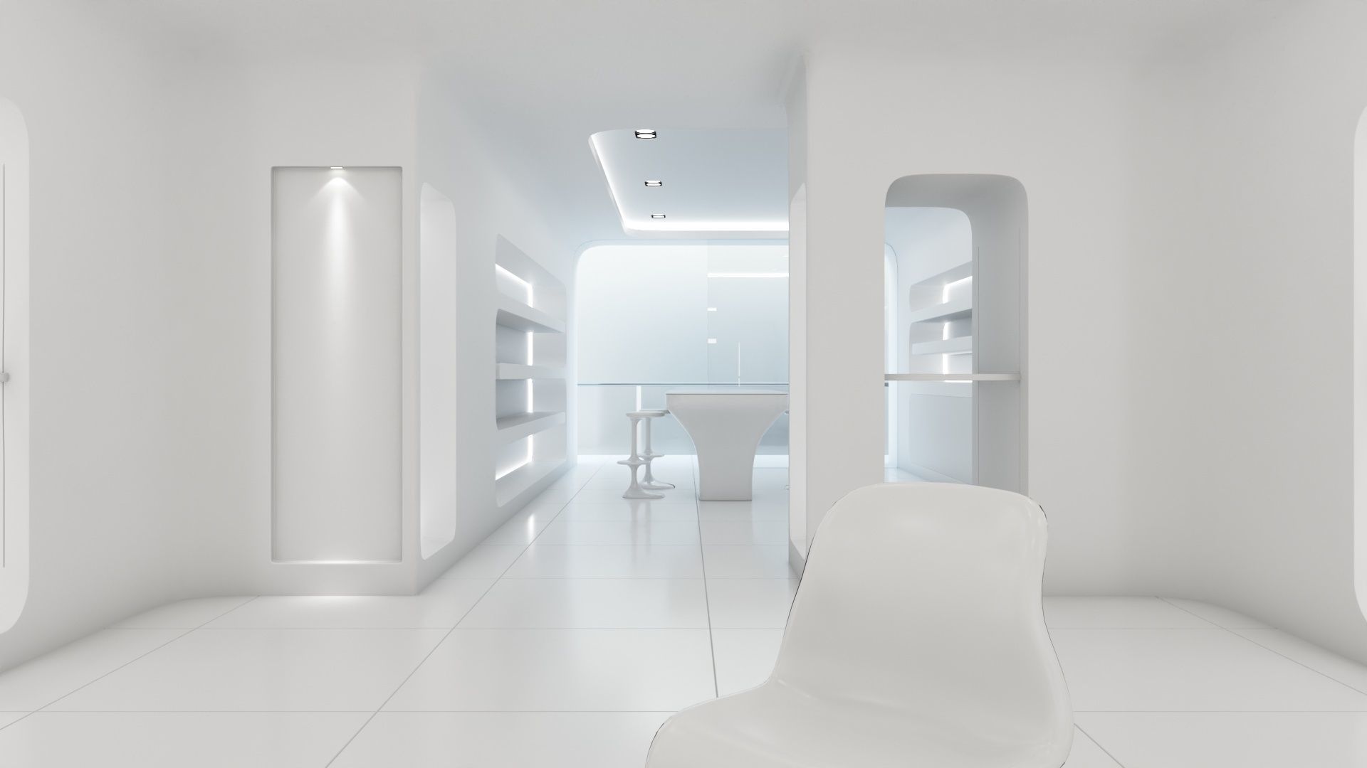 Sci-fi white interior 01 3D model_26