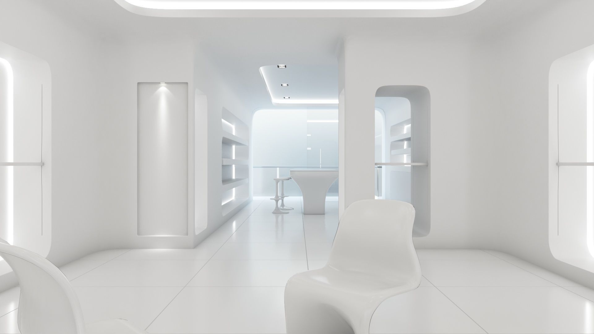 Sci-fi white interior 01 3D model_24