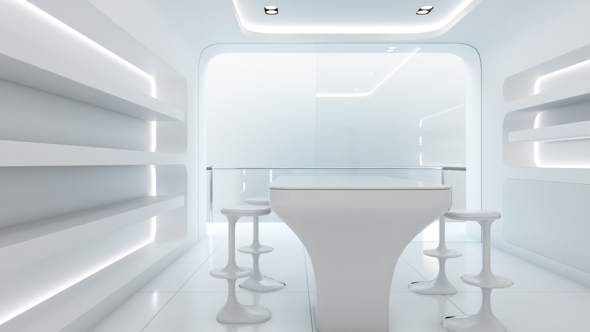 Sci-fi white interior 01 3D model_46