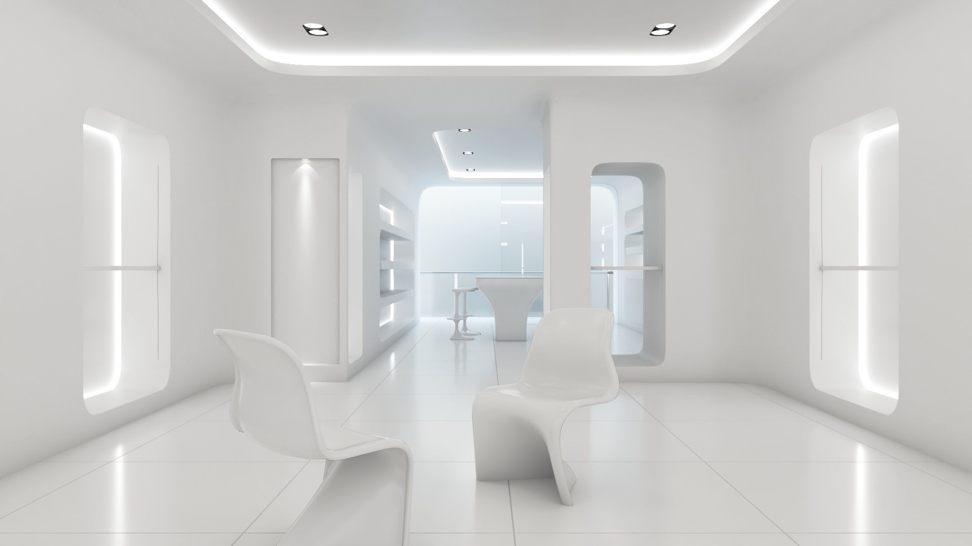 Sci-fi white interior 01 3D model_20