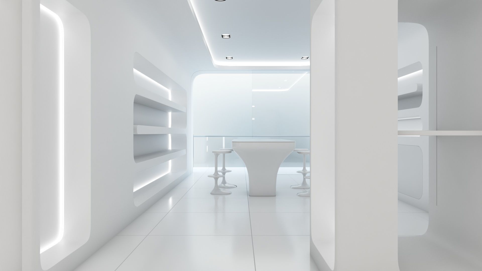 Sci-fi white interior 01 3D model_35