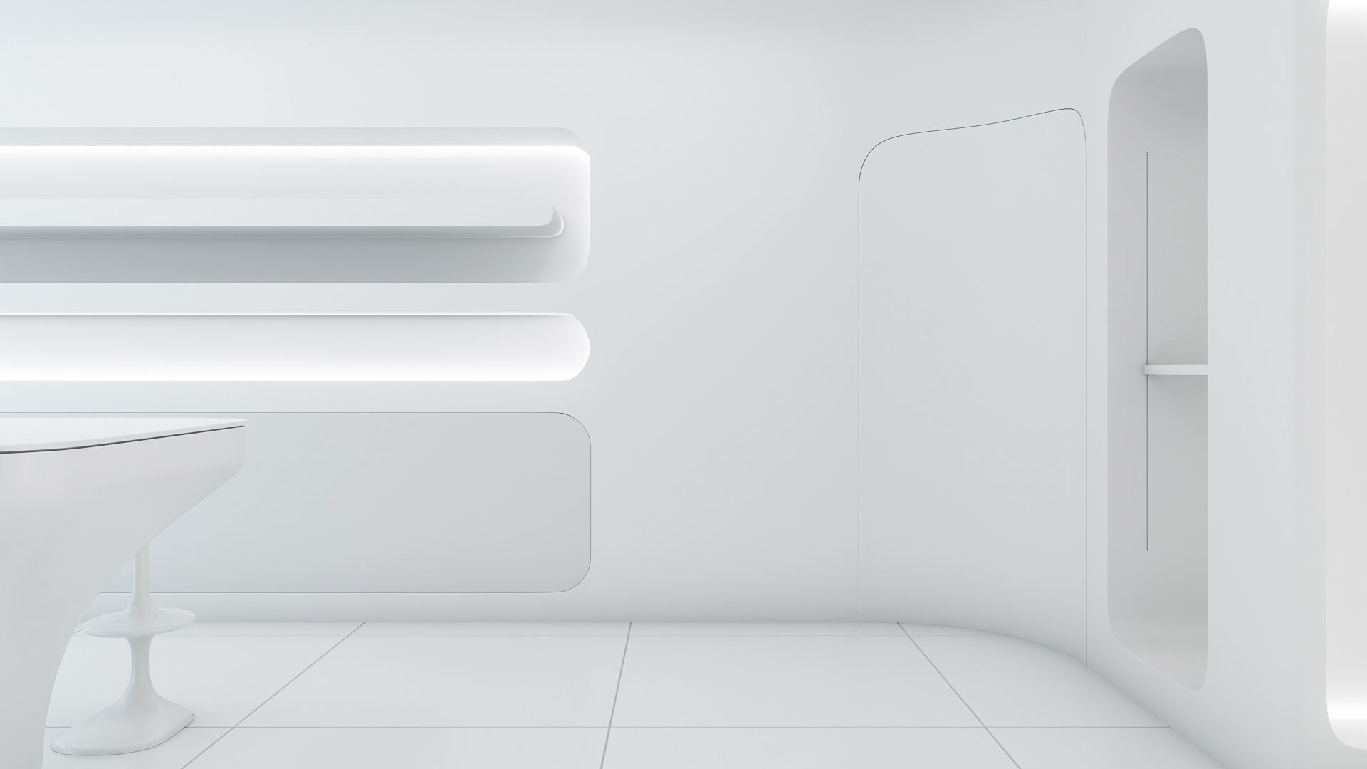 Sci-fi white interior 01 3D model_4
