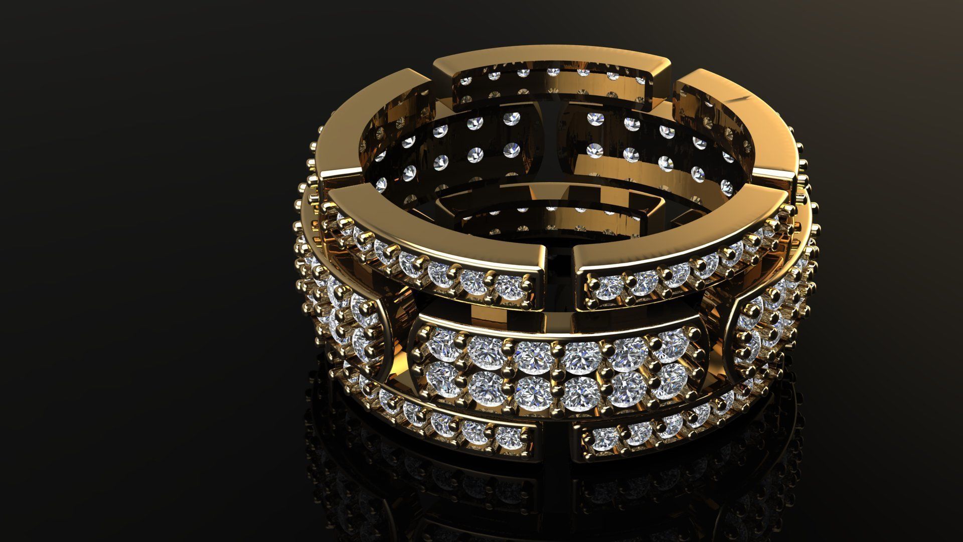 Tire ring with stone 3D print model_1