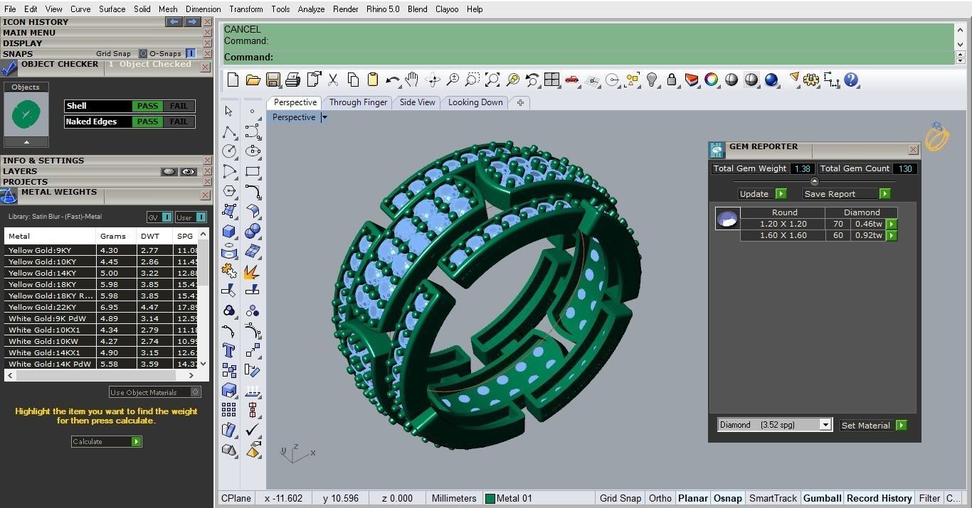 Tire ring with stone 3D print model_2