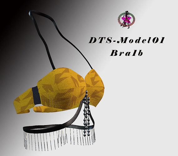 DTS-Model01-Bra1B bra with tassels Low-poly 3D model