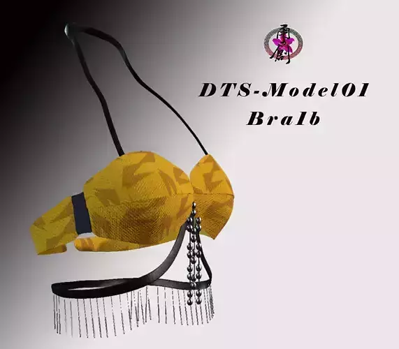 DTS-Model01-Bra1B bra with tassels Low-poly 3D model