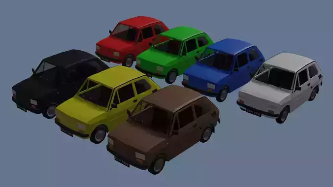 Low Poly Interactive Fiat 126p