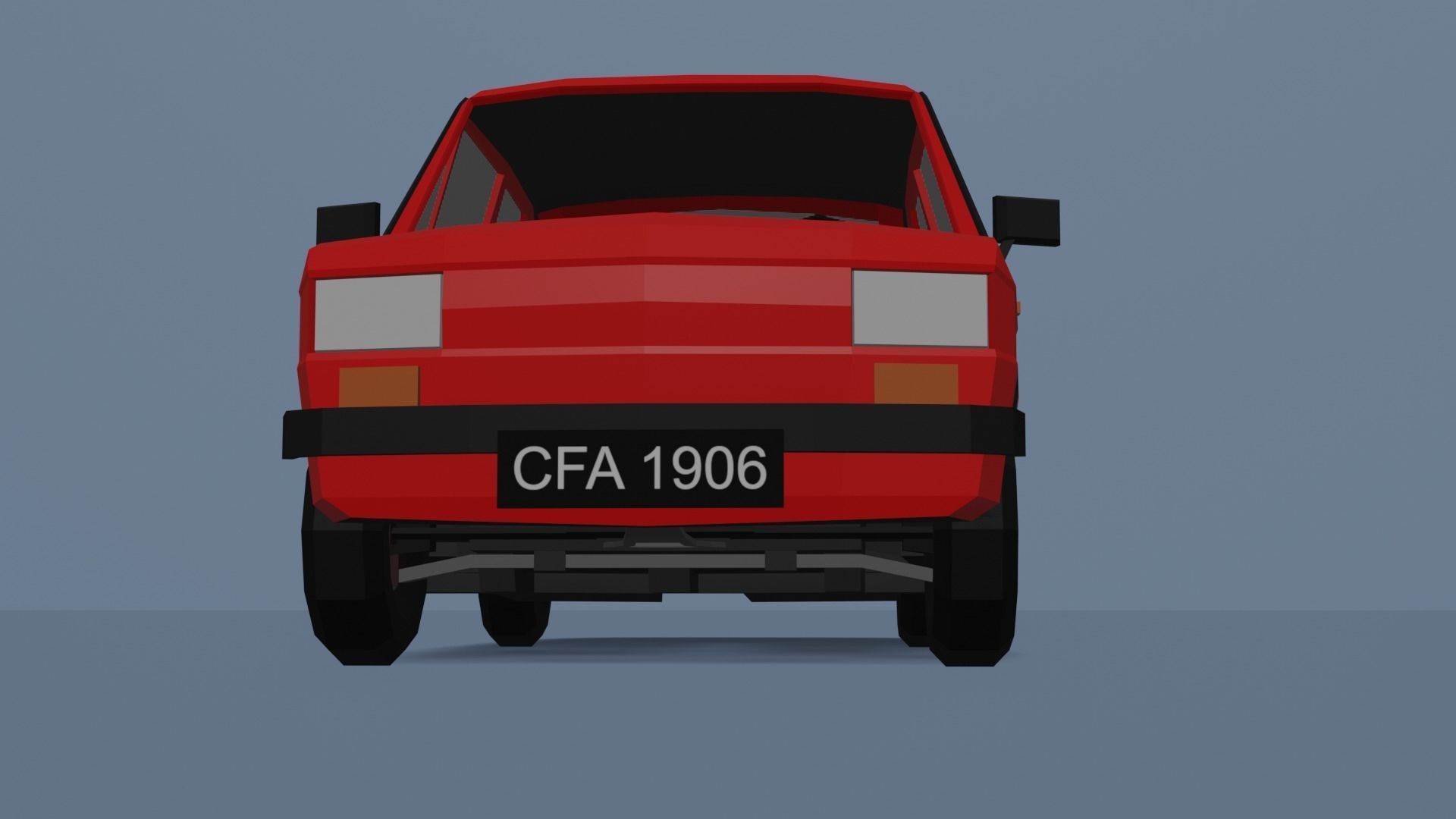 Low Poly Interactive Fiat 126p Low-poly 3D model_11