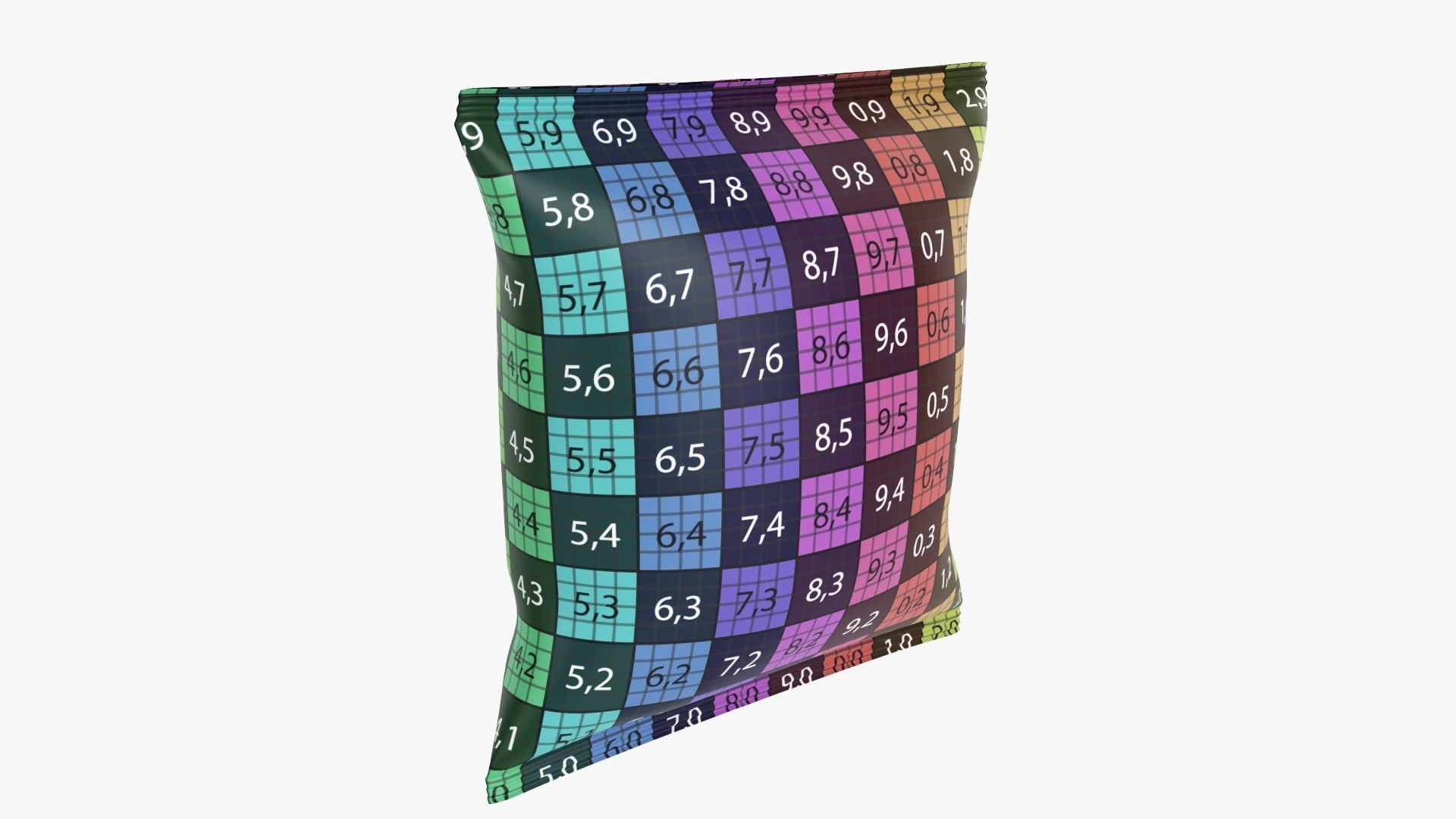 Potato chips small package square smooth mockup 3D model_10