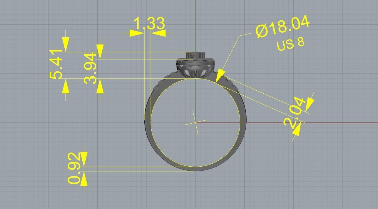 Ring and Earrings Heart Prong Shape 3D print model_10
