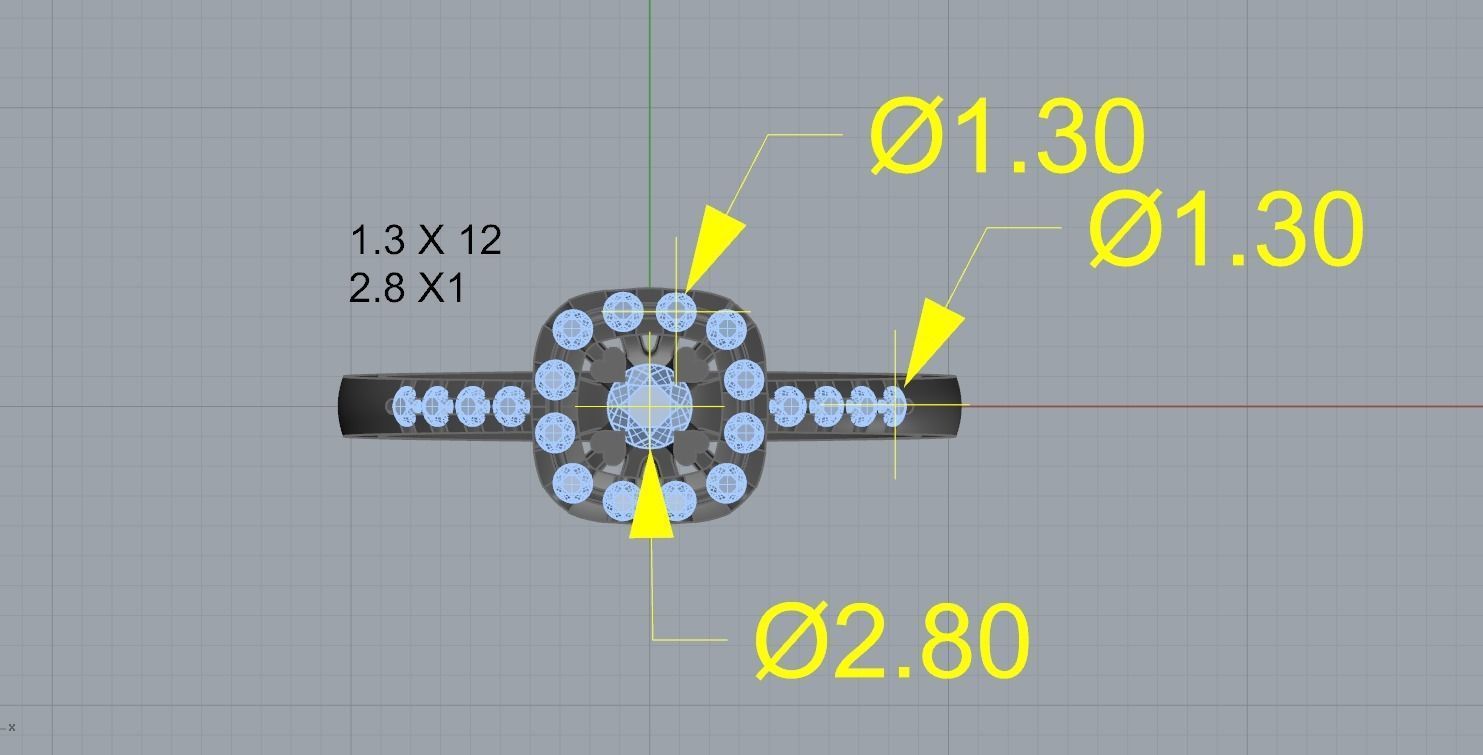 Ring and Earrings Heart Prong Shape 3D print model_5
