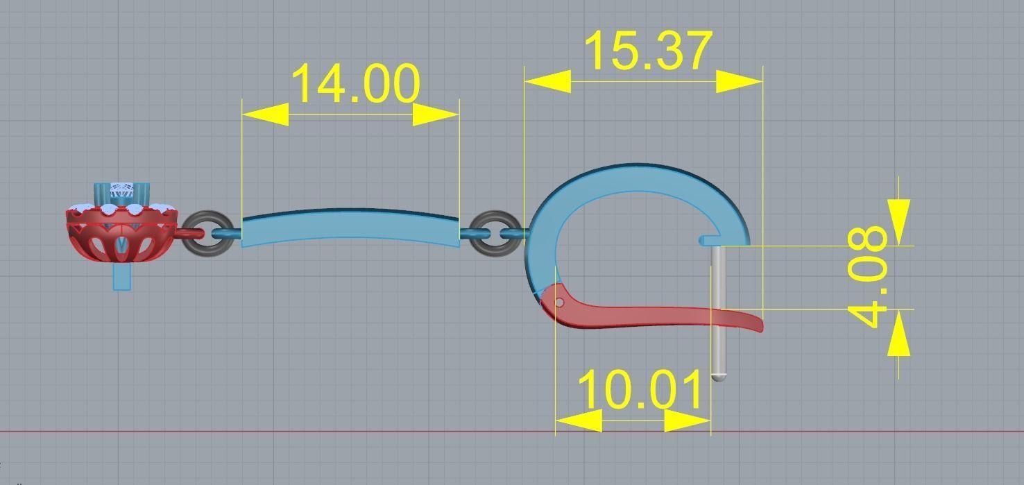 Ring and Earrings Heart Prong Shape 3D print model_8