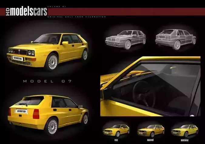 Yellow Car   Lancia Delta