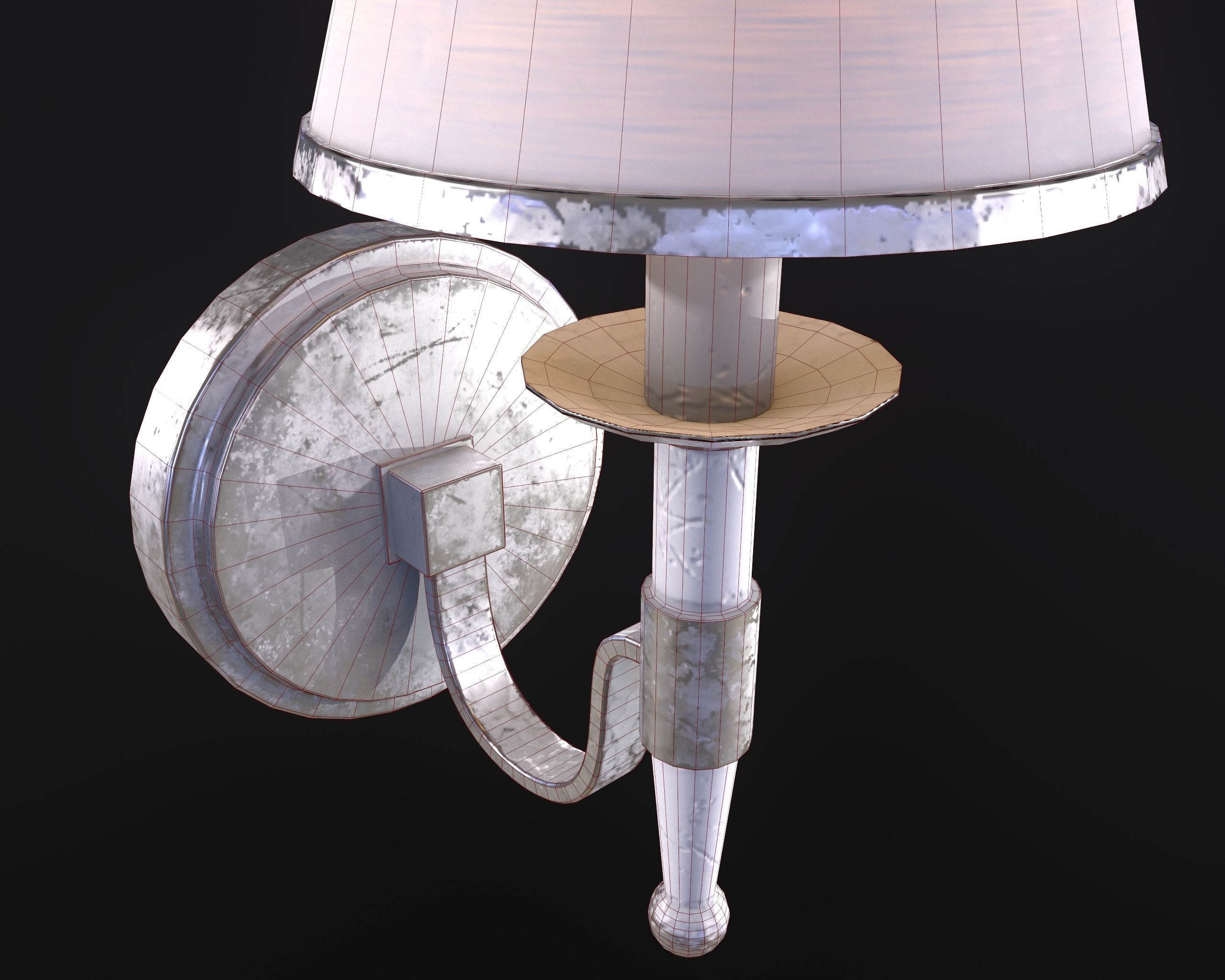 Old Wall Lamp PBR Low-poly 3D model_8