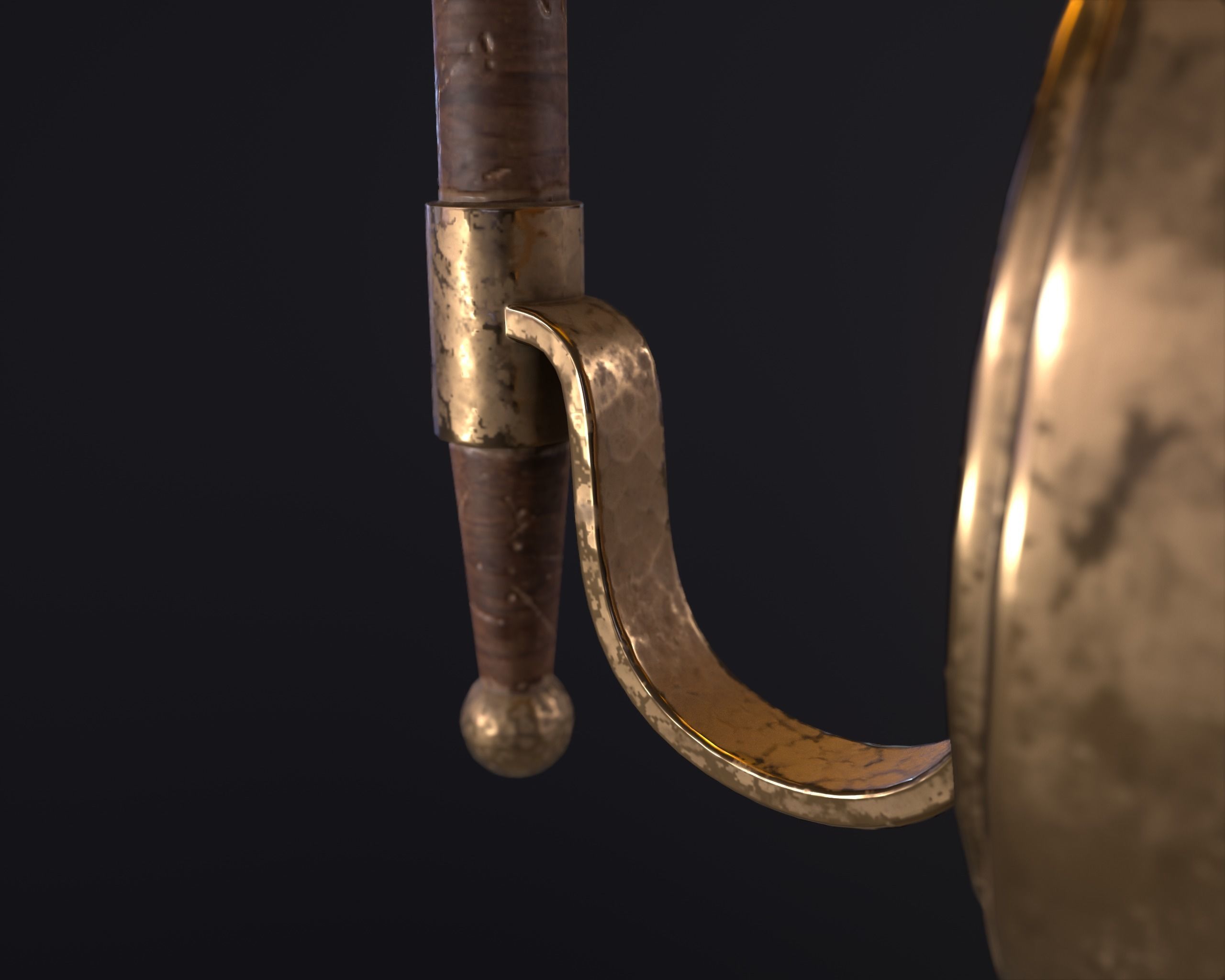 Old Wall Lamp PBR Low-poly 3D model_3