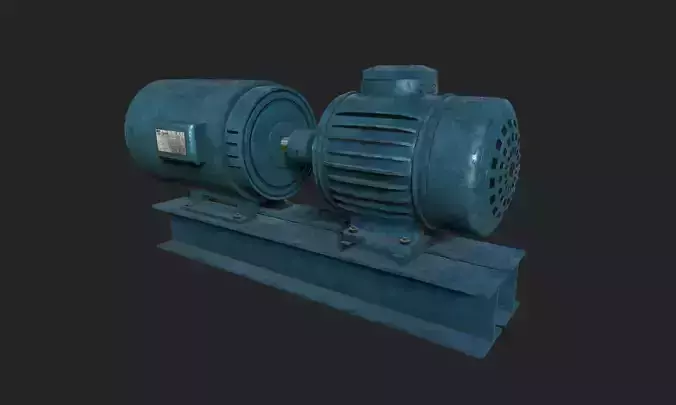 Generator Set electric motor Low-poly 3D model