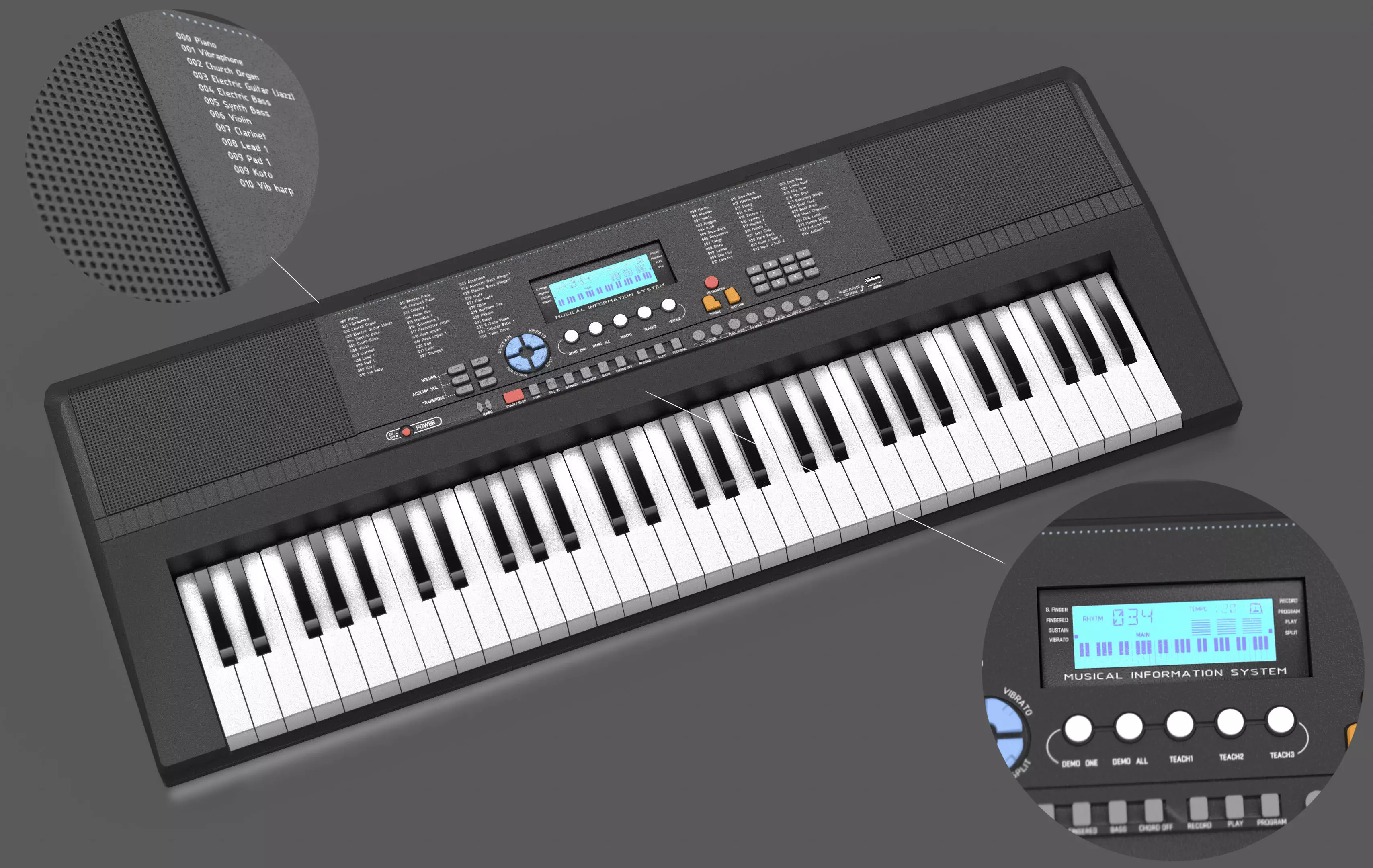 Portable Keyboard Low-poly 3D model