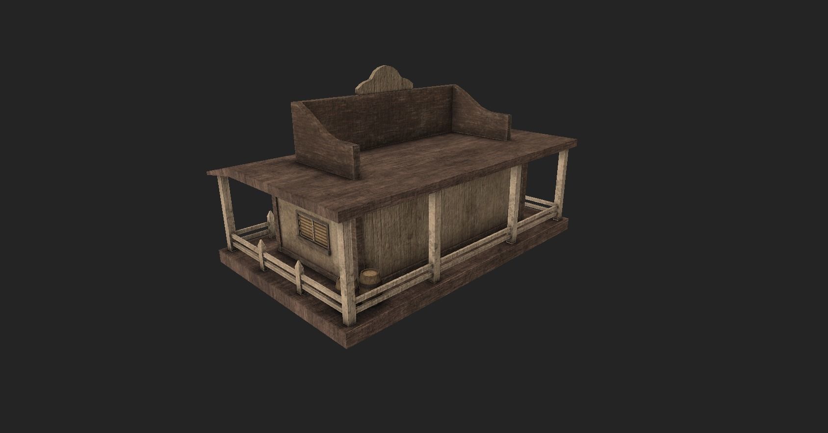 Western Saloon - Old West Scene Asset - Backdrop Full Perm Low-poly 3D model_5