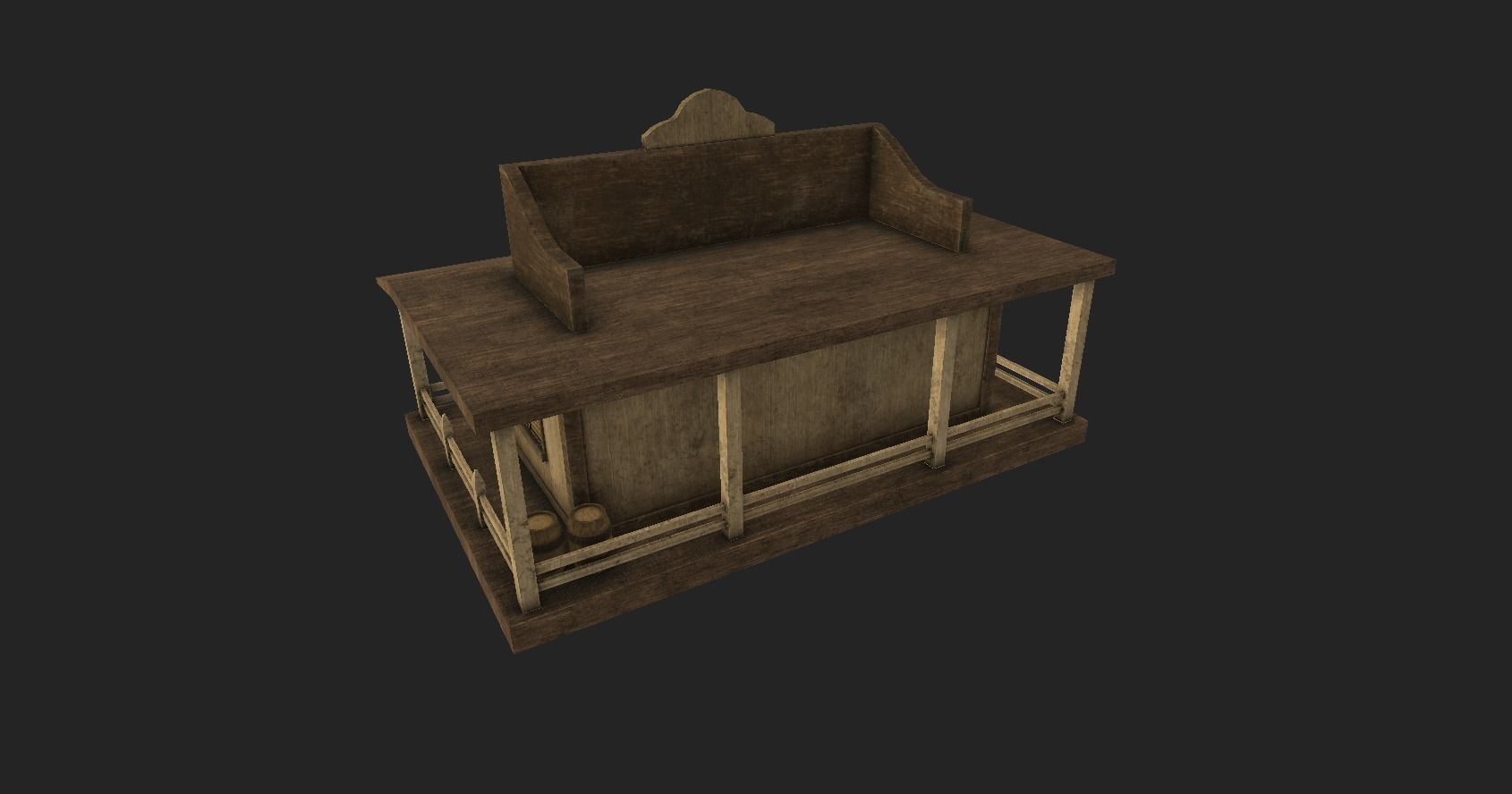 Western Saloon - Old West Scene Asset - Backdrop Full Perm Low-poly 3D model_10